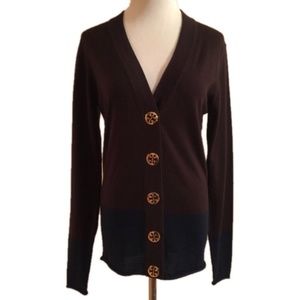 Tory Burch Cardigan Navy & Brown